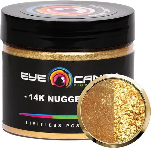 Miniatura 13 de Pigmentos Eye Candy Oro Mica en Polvo Premium - Kin Gold (25gr) - para Epoxi, Resina, Jabón, Pintura, Carpintería, Vaciado de Acrílico, Bombas