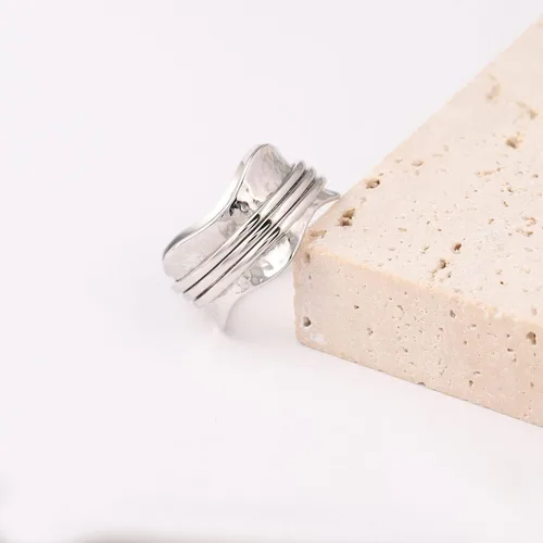 Miniatura 4 de Anillo de ansiedad de plata de ley 925 con cuentas, anillos giratorios para mujeres, anillos de ansiedad para la preocupación