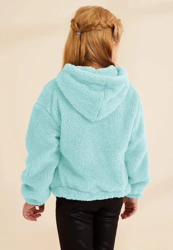 Miniatura 5 de GAMISOTE - Sudadera infantil cálida y holgada, con capucha mullida y botones
