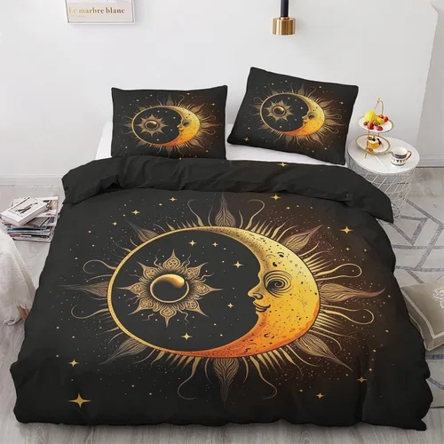 Miniatura 34 de Phoenix Funda de edredón tamaño King Juego de ropa de cama de pájaro de fantasía 3 piezas Funda de edredón con patrón de microfibra suave
