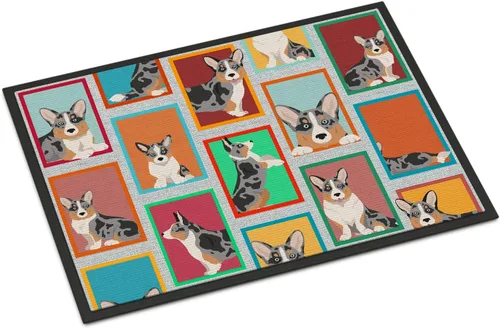 Miniatura 50 de Caroline's Treasures MLM1149MAT - Felpudo rojo Border Collie de 18 x 27 pulgadas, para interiores y exteriores, para entrada, antideslizante, Border