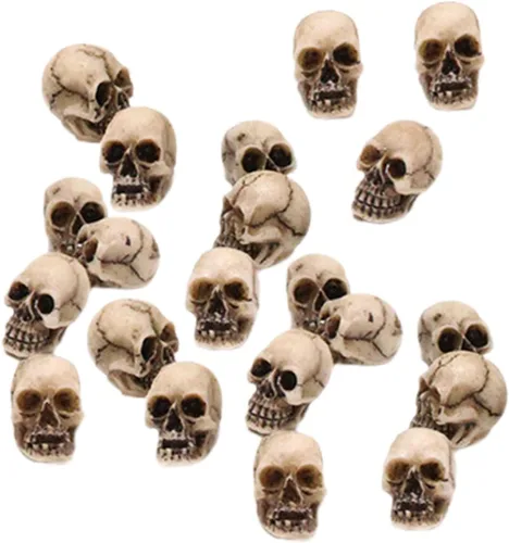 Happyyami 20 adornos de calavera de Halloween de hierro forjado, maceta de flores para decoración de escritorio, decoración de miniture,