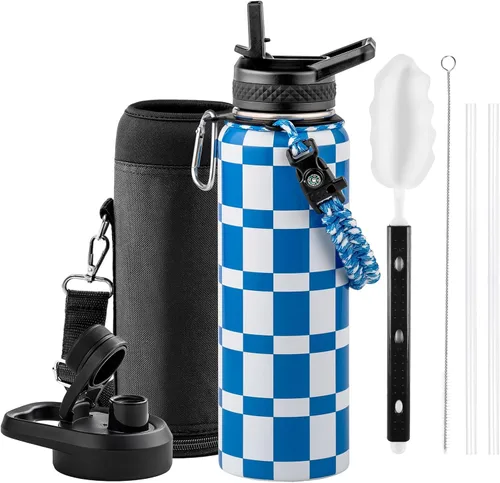 Miniatura 7 de RAYMYLO Botella de agua aislada de 24 onzas, de acero inoxidable con triple pared al vacío (fría durante 48 horas, caliente durante 24 horas), a