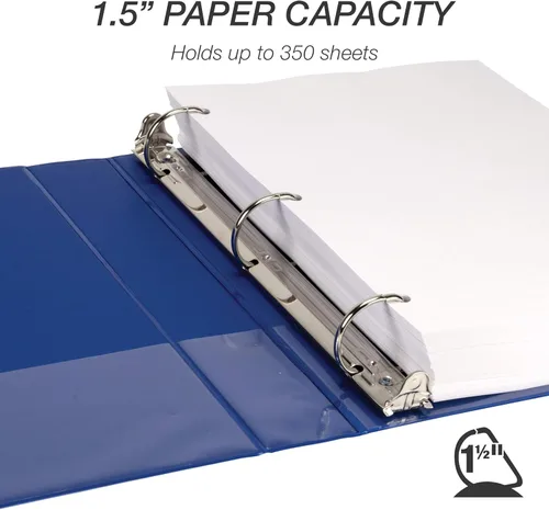 Miniatura 267 de Samsill - Carpeta duradera de 5 pulgadas, fabricada en los Estados Unidos, con anillos en D, transparente y personalizable, color blanco
