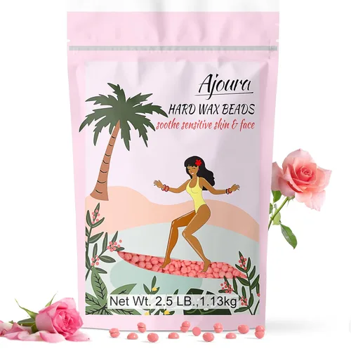 Miniatura 16 de Ajoura Frijoles de cera de rosa dura de 1 libra para depilación de cuerpo completo – Bikini, cara, cejas, espalda, pecho, piernas, axila, labio Rojo