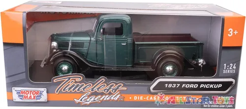 Miniatura 2 de Motormax 1937 Ford Pickup Truck Green 1:24 Diecast Car