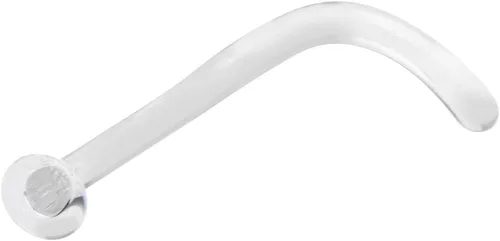 Miniatura 6 de BodyJewelryOnline Retenedor de piercing de nariz de vidrio Pyrex transparente de 16G, 18G y 20G, retenedor de tornillo de nariz en forma de L, 5/16