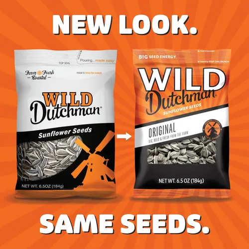 Miniatura 3 de Wild Dutchman Semillas de girasol tostadas en una bolsa resellable para una máxima frescura y un aperitivo fácil de verter, sabor original salado