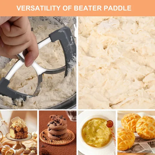 Miniatura 2 de Stainless Steel Flex Edge Beater with Silicone Edges and Pouring Shield Compatible with KitchenAid 4.5-5QT Mixer Bowl, Beater Paddle Attachment