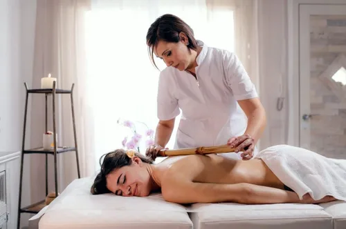 Miniatura 2 de Bastones de masaje de bambú, juego de 8 palos relajantes para terapia de madera