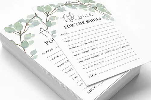 Miniatura 3 de Juego de 50 tarjetas de actividades de juego Greenery Mad Libs Consejos para la novia