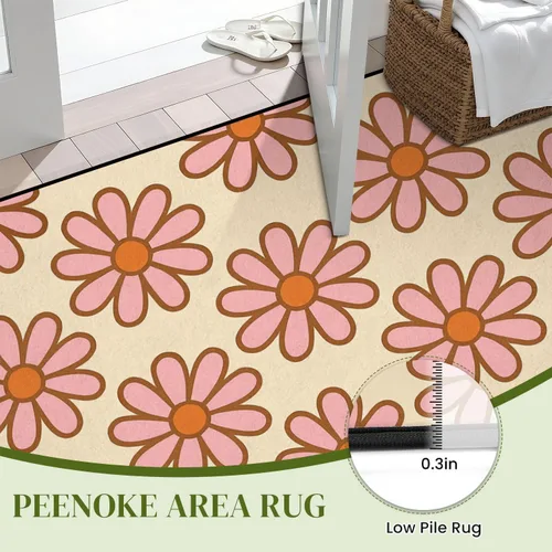 Miniatura 4 de 70 s Retro Seamless 60s 70s Aesthetic Style Area Rug Outdoor Patio Rug Play Mat Modern Floor Carpet Non-Slip Home Decor Living Room Kids Bedroom