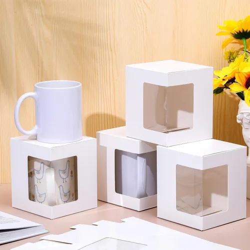 Miniatura 4 de Harloon 24 piezas de cajas para tazas de regalo, caja para café para tazas en blanco de sublimación, embalaje para tazas de 11 onzas, 12 onzas, 15
