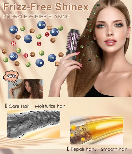 Miniatura 4 de Cepillo de rizador de pelo inalámbrico, mini rizador de pelo inalámbrico de 1.5 pulgadas, cepillo de rizador de viaje 3 en 1, peine alisador de pelo