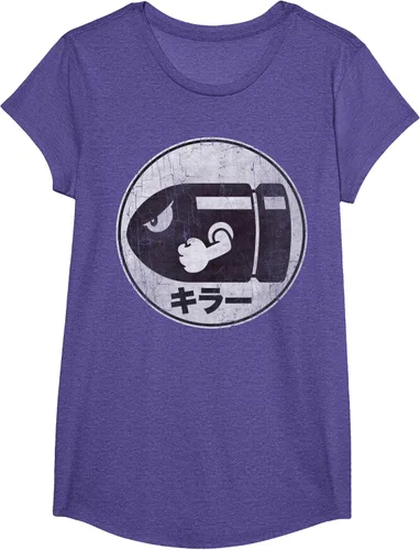Miniatura 16 de Super Mario Camiseta con logotipo de Bullet Bill Distressed en Kanji
