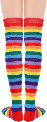 Miniatura 3 de Calcetines de arco iris para mujer calcetines altos hasta la rodilla medias altas hasta el muslo calcetines casuales de tubo para disfraz