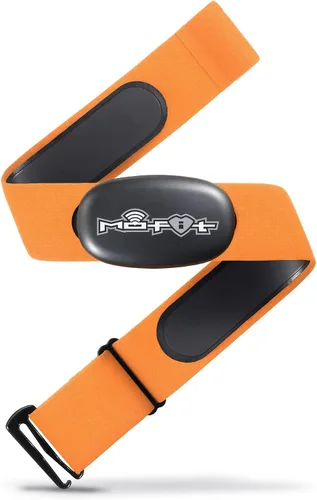 Correa de pecho para monitor de frecuencia cardíaca para Garmin, Apple, Android, Peloton, Zwift, Strava, ANT+ y la mayoría de dispositivos de Naranja
