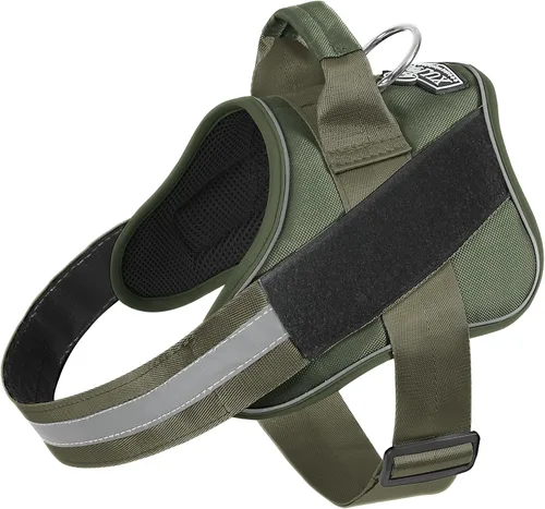 Miniatura 10 de Arnés para perro, reflejante y transpirable, ajustable, con asa, para sacarlo a pasear, no más tirones ni asfixia (amarillo militar, tamaño XS)