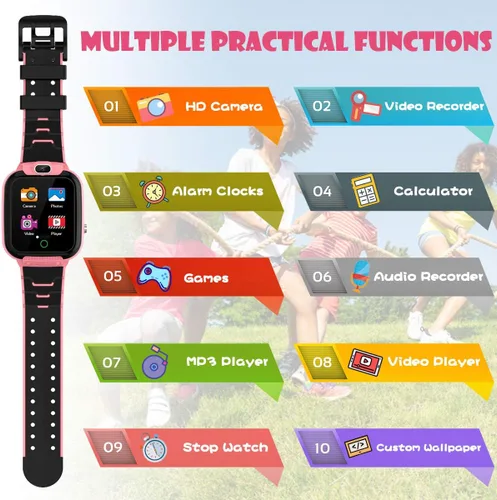 Miniatura 6 de CMKJ Reloj inteligente para niños con 14 juegos reloj de juguetes para niños con cámara y reproductor de MP4 pantalla táctil regalo para niñas