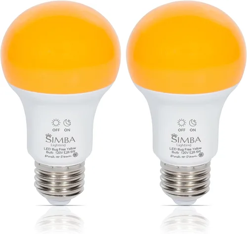 Miniatura 10 de Simba Lighting LED A19 Dusk to Dawn 6W 120V Outdoor Bulbs E26 2700K, 2 Pack With Photocell Sensor Smart Auto On and Off, 40W Replacement for