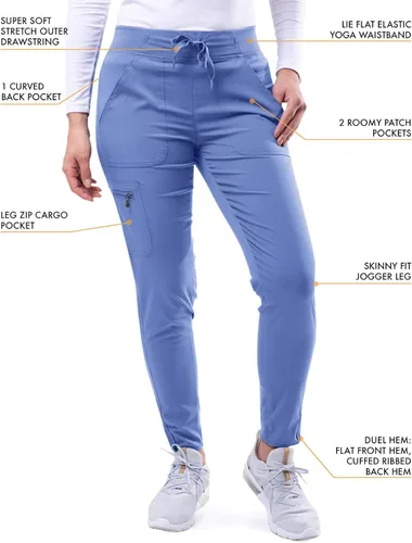 Miniatura 4 de Adar Pro - Conjunto moderno de ropa quirúrgica atlética para mujer, Camiseta quirúrgica moderna con cuello en V y pantalones quirúrgicos de yoga