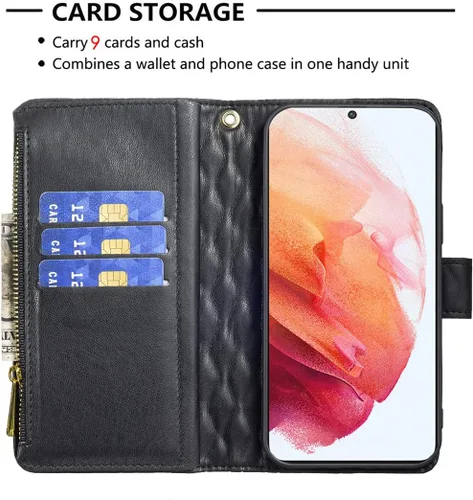 Miniatura 4 de Asuwish Funda de teléfono para Samsung Galaxy S21 5G de 6.2 pulgadas con protector de pantalla de vidrio templado y soporte de tarjeta de crédito