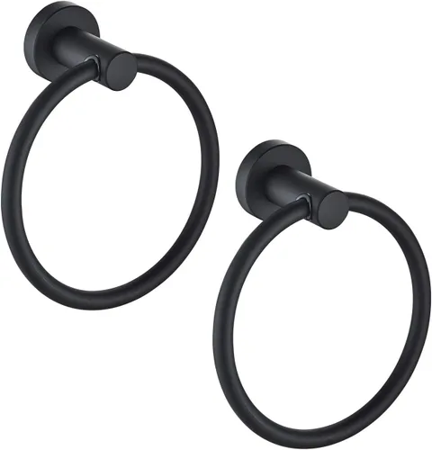Miniatura 10 de Marmolux Acc Juego de 2 piezas de accesorios de baño negro mate - Toallero de mano para pared de baño + soporte de papel higiénico negro
