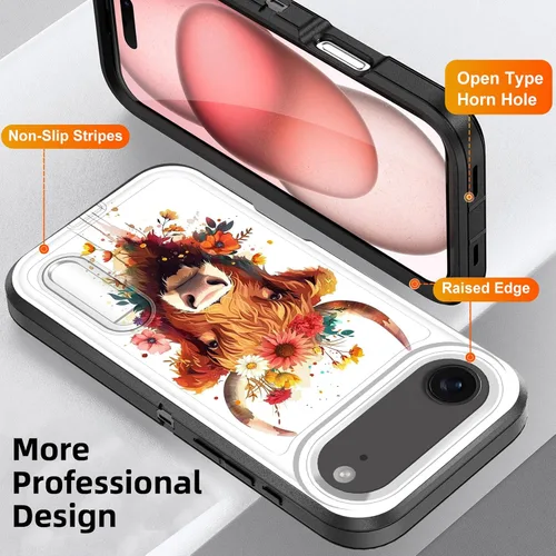 Miniatura 4 de Funda para iPhone Air con soporte integrado, a prueba de golpes, polvo y caídas, 3 capas, grado militar, funda protectora para iPhone Air de 6.5