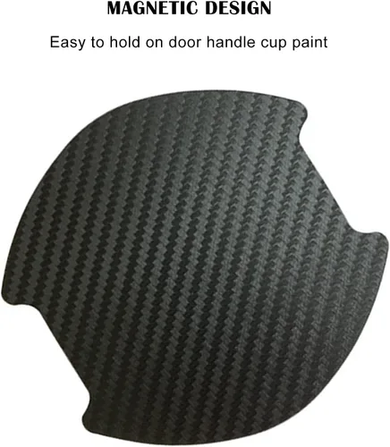 Miniatura 6 de kingsea 4 protectores de arañazos para manija de puerta de automóvil, textura magnética extraíble de fibra de carbono 3D, textura de fibra