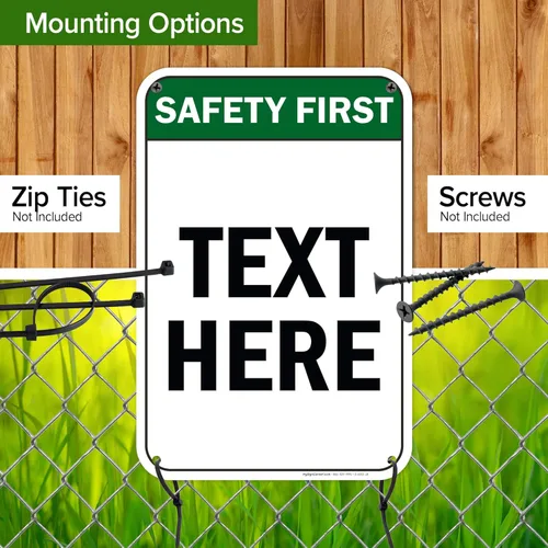 Miniatura 5 de Primer letrero de seguridad personalizado, letrero ANSI, compatible con Osha, 12 x 18 pulgadas, HDPE de 55 mil de grosor