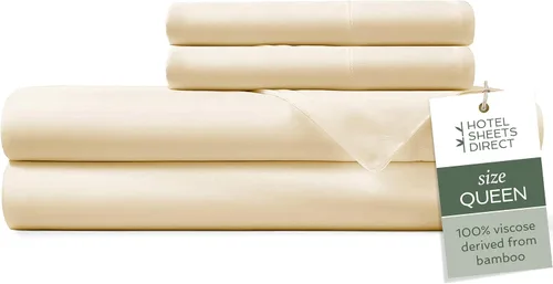 Miniatura 86 de Hotel Sheets Direct Juego de Sábanas de Cama de 4 Piezas, Tamaño California King, 100% Viscosa Derivada de Bambú, Juego de Sábanas con 2 Fundas