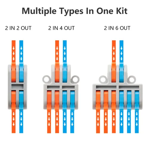 Miniatura 4 de 84 conectores de cable de palanca, 2 en 2 salidas rápidas y compactas, conector eléctrico para AWG24-12