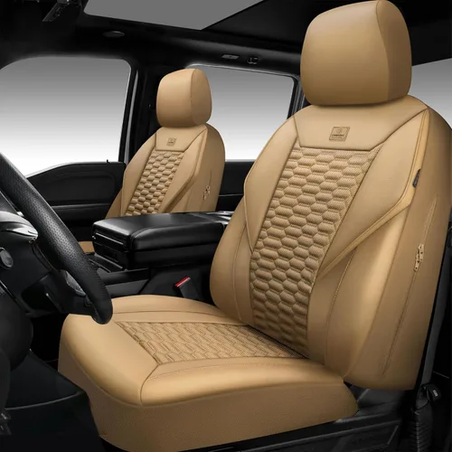 Miniatura 21 de CAR PASS Juego completo de fundas para asientos de automóvil de espuma 3D y cuero PU, lujosas fundas para asientos de cuero sintético transpirables