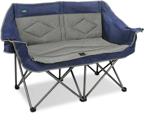 Miniatura 7 de Northroad Silla plegable para camping, portátil, doble dúo, silla de jardín acolchada completa para sofá de 2 personas con 2 portavasos para copas