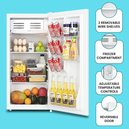 Miniatura 5 de Koolatron - Refrigerador compacto de 3.1 pies cúbicos + combo de microondas de 700 W: incluye nevera/congelador de respaldo plano blanco +