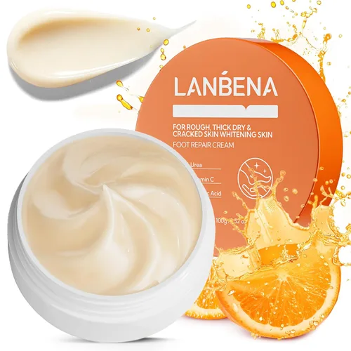 LANBENA Crema de urea 40 por ciento para pies más 2% ácido salicílico 3.52 onzas, crema de pies y crema de manos máxima fuerza con aloe vera para