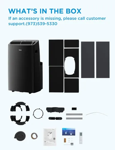 Miniatura 9 de Midea Duo 12,000 BTU (10,000 BTU SACC) Inversor de alta eficiencia, aire acondicionado portátil ultra silencioso, enfría hasta 450 pies cuadrados