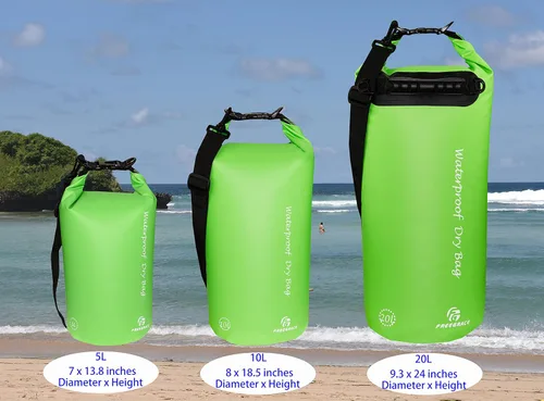 Miniatura 2 de Freegrace - Juego de 3 bolsas secas impermeables, bolsa seca con 2 cierres y correa de hombro desmontable; bolsa de cintura y funda para teléfono