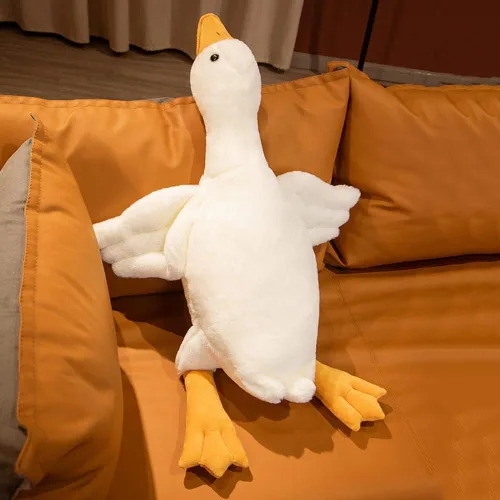 Miniatura 2 de NatureMan Peluche de ganso de 33.4 pulgadas, juguete de peluche de ganso muy grande, lindo cojín de felpa de ganso blanco, súper suave para todas