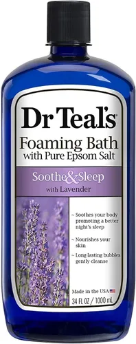 Miniatura 2 de Dr. Teal's - Set de regalo de variedad de baño espumoso (paquete de 2, 34 onzas cada una) – Calmar y dormir lavanda, resplandor y resplandor