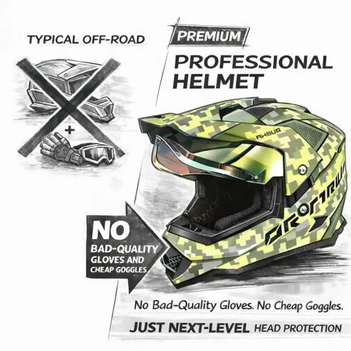 Miniatura 7 de Casco para niños y jóvenes de motocicleta Orthrus, certificado DOT, casco integral para bicicleta de tierra para ATV todoterreno, motocicleta BMX