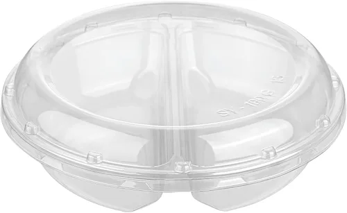 Miniatura 18 de Restaurantware Thermo Tek - Platos para servir de 7.5 x 2.4 pulgadas con tapas, 100 bandejas desechables para verduras, redondas para fiestas