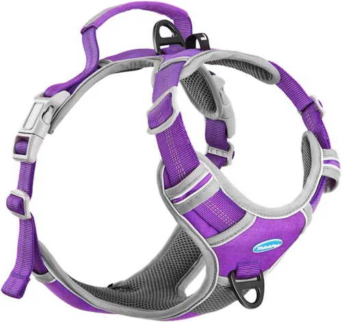 Miniatura 15 de ThinkPet Arnés deportivo transpirable, antitirones para perro, con asa, arnés reflectante y ajustable para perros medianos o grandes, clip trasero