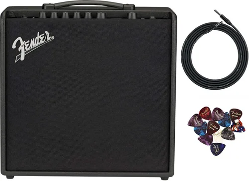 Miniatura 10 de Fender Mustang LT25 - Amplificador combinado de guitarra con cable y paquete exclusivo de púas de 12 piezas de Austin Bazaar