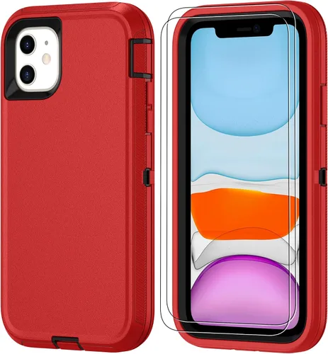 Miniatura 33 de Jshru para iPhone XR Funda con [2 Pack] Protector de Pantalla HD, [Grado Militar] 3-en-1 Resistente Protector de Cuerpo Completo a Prueba de Negro