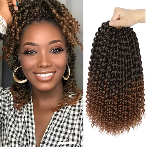 Miniatura 12 de Cabello Passion Twist de 30 pulgadas, cabello rubio de ondas de agua con ganchillo para mujeres, cabello rubio Passion Twist de ganchillo largo 27#