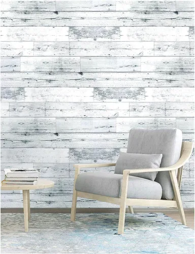 Papel tapiz de madera envejecida, autoadhesivo para el hogar, papel tapiz extraíble de madera gris/blanco para cocina, cuarto de bebé, sobre fondo,