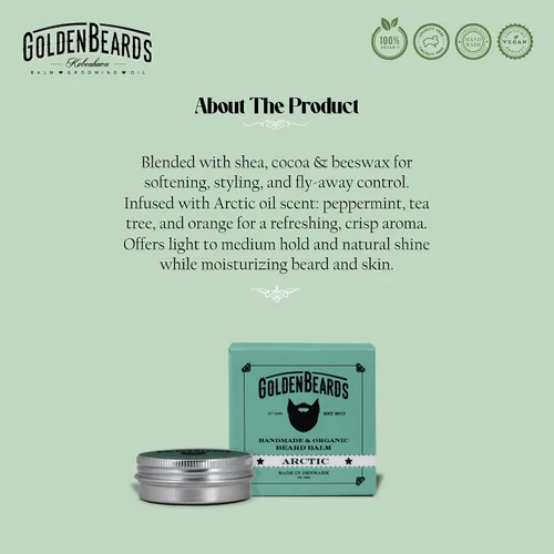 Miniatura 2 de Bálsamo de Barba – Arctic orgánico – 1 fl oz, 100% natural Hidratar la barba y la piel, el perfecto productos de aseo para hombre, barba dorado