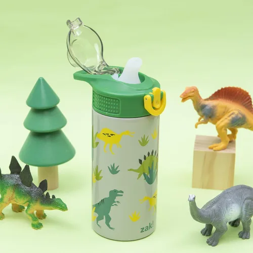 Miniatura 2 de Zak Designs Sage Kids - Botella de agua para la escuela, viajes o en casa, botella de agua de acero inoxidable de 14 onzas con pajilla, asa y tapa