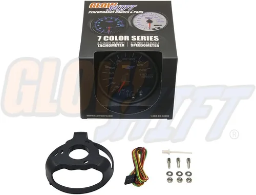 Miniatura 5 de Glowshift Tinted 7 Color 3 3/4 en Dash Velocímetro Gauge